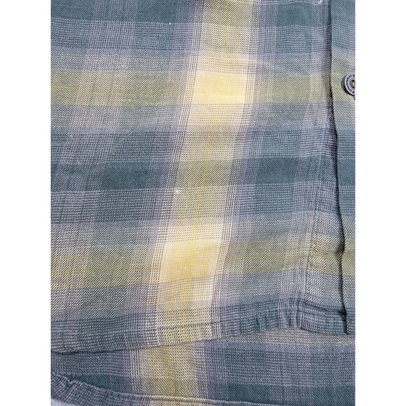 Vintage Union Bay Hoodie Mens L Blue Yellow Plaid Distressed Bleached Grunge Y2K - Picture 8 of 15